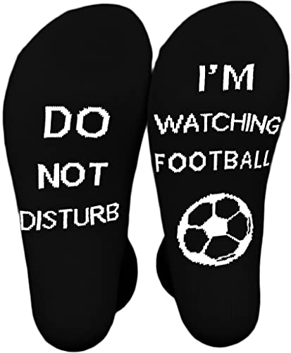 FGFD&OU Socken für Herren und Damen Socken Lustiges Geschenk Neuheit Baumwolle Unisex Sportsocken mit Do not disturb, I am watching FOOTBALL BASEBALL GOLF GAMING Socken (Schwarz) von FGFD&OU