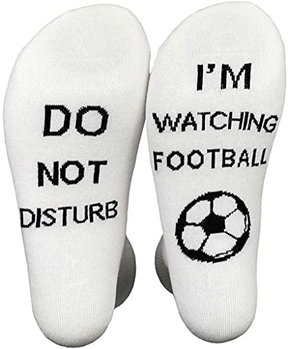 FGFD&OU Socken für Herren und Damen Socken Lustiges Geschenk Neuheit Baumwolle Unisex Sportsocken mit Do not disturb, I am watching FOOTBALL BASEBALL GOLF GAMING Socken (Weiß) von FGFD&OU