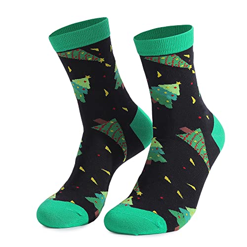 FGFD&OU Weihnachtssocken Herren und Damen Lustige Bunte Socken Kuschelsocken Baumwollsocken Christmas Socks weihnachtsgeschenke für Männer und Frauen (Schwarz) von FGFD&OU