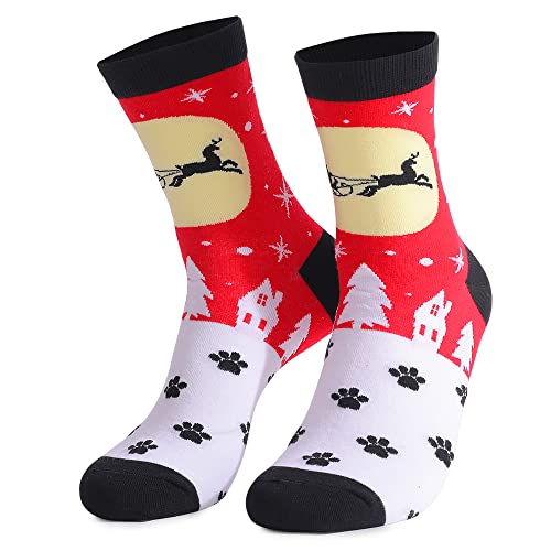 FGFD&OU Weihnachtssocken Herren und Damen Lustige Bunte Socken Kuschelsocken Baumwollsocken Christmas Socks weihnachtsgeschenke für Männer und Frauen (Weiß-1) von FGFD&OU