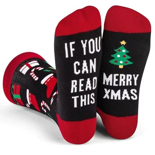 FGFD&OU Weihnachtssocken für Herren und Damen Socken Unisex Lustige Bunte Socken Kuschelsocken Baumwollsocken Christmas Socks weihnachtsgeschenke für Männer und Frauen (Stil1) von FGFD&OU