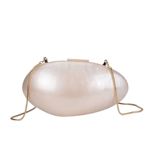 FGUJSUR Muschel Tasche Perlen-Abendtaschen Designer Luxus Clutch Geldbörse Mini Damen Geldbörse Muschelkette Schulter Crossbody Hochzeitsfeier Handtasche Damen(Pearl snake chain) von FGUJSUR