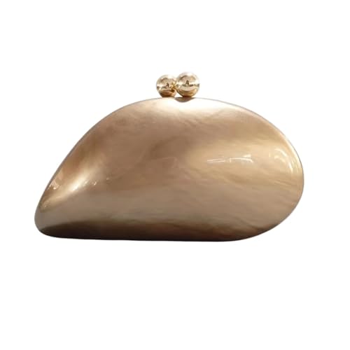 FGUJSUR Muschel Tasche Shell Form Kupplung Tasche Frauen Designer Abend Party Nette Geldbörse Grün Gold LilaHandtasche Damen(Gold) von FGUJSUR