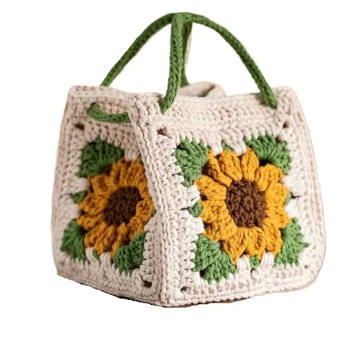 FGUJSUR Sonnenblumen-Quadrat-Handtasche, gehäkelte Clutch, DIY-Hochzeitstasche FGUJSUR Sonnenblumen-Quadrat-Handtasche, gehäkelte Clutch, DIY-Hochzeitstasche von FGUJSUR
