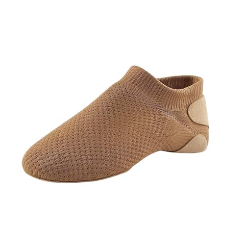 Frauen Tanz Schuhe Atmungsaktive Ballett Jazz Dance Weiche Sohle Professionelle Turnschuhe Ballsaal Praxis Flache(Brown,36) von FGUJSUR