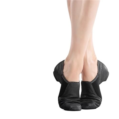 Jazz-Tanzschuhe, rutschfeste Sohle, Ballettschuhe, Sneakers, Schwarz, Braun, for Damen Und Mädchen(Black,31) von FGUJSUR