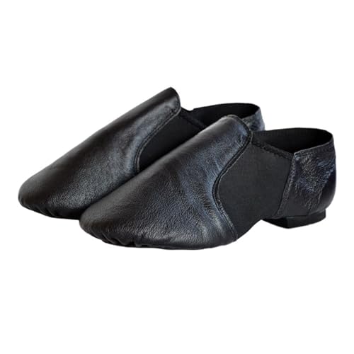 Jazz-Tanzschuhe for Mädchen, Braun, Schwarz, rutschfest, Jazz-Schuhe for Erwachsene, Tanz-Sneaker(Black,28(19cm)) von FGUJSUR