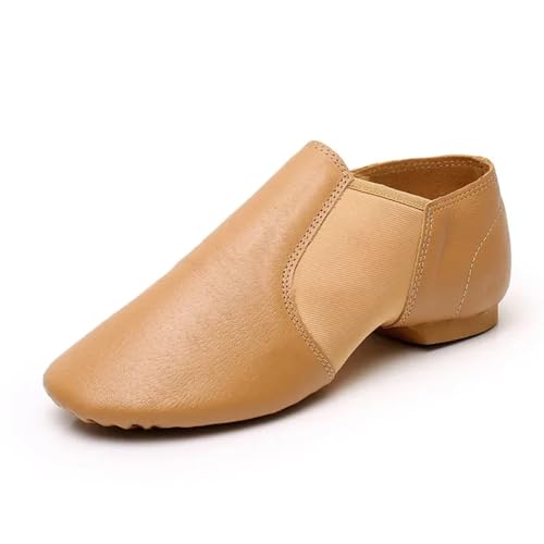 Jazz-Tanzschuhe for Mädchen, Braun, Schwarz, rutschfest, Jazz-Schuhe for Erwachsene, Tanz-Sneaker(Brown,33) von FGUJSUR