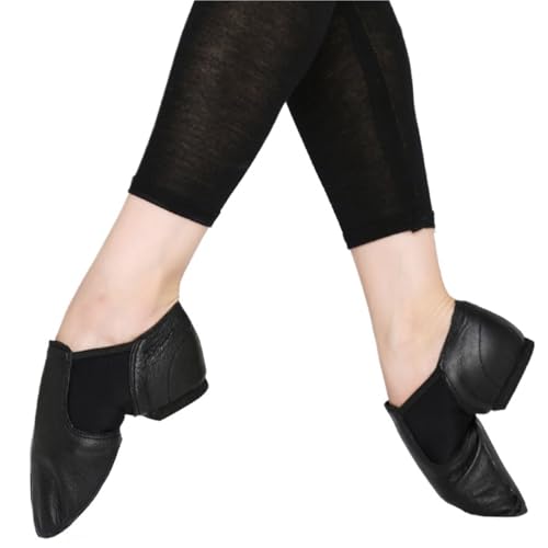 Slip On Jazz Dance Sneakers Tanzschuhe for Damen Schwarz Tan Schuhe for Und Kinder(Black Adult Size,FR40-24.8cm) von FGUJSUR