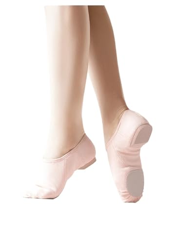 Stretch Jazz Dance Schuhe Braun Tan Schwarz rutschfeste Sohle Erwachsene Tanz Sneakers for Mädchen Frauen(Beige,43) von FGUJSUR