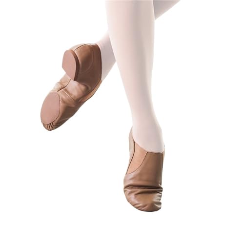 Twin Slip-on-Jazz-Tanzschuhe mit geteilter Sohle, schwarz, Hellbraun, for Jungen und Damen, modernes Ballett, zeitgenössisch(Tan,34) von FGUJSUR