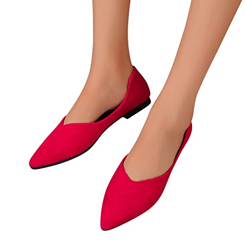 Ballerinas Damen Geschlossene Ballettschuhe Elegante Flats Ballerina Schuhe Damenschuhe Slip On Kleid Schuhe Wildleder Spitze Flache Schuhe Mary Jane Halbschuhe Tanzschuhe Bequeme Schuhe Gr.37-42 von FGUUTYM