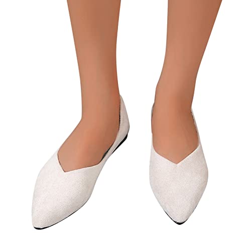 Ballerinas Damen Geschlossene Ballettschuhe Elegante Flats Ballerina Schuhe Damenschuhe Slip On Kleid Schuhe Wildleder Spitze Flache Schuhe Mary Jane Halbschuhe Tanzschuhe Bequeme Schuhe Gr.37-42 von FGUUTYM