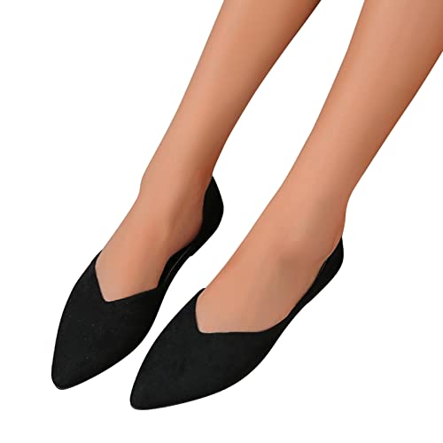 Ballerinas Damen Geschlossene Ballettschuhe Elegante Flats Ballerina Schuhe Damenschuhe Slip On Kleid Schuhe Wildleder Spitze Flache Schuhe Mary Jane Halbschuhe Tanzschuhe Bequeme Schuhe Gr.37-42 von FGUUTYM