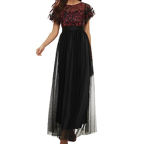 Ballkleider Damen Lang - Rotes Kleid Abendkleider Elegant Für Hochzeit Spitzen Brautkleid Maxi Hochzeitskleid A-Linie Abschlusskleid Brautjungfernkleid Cocktailkleid Festliche Kleider Silvester Outfit Ballkleider Damen Lang - Rotes Kleid Abendkleider Elegant Für Hochzeit Spitzen Brautkleid Maxi Hochzeitskleid A-Linie Abschlusskleid Brautjungfernkleid Cocktailkleid Festliche Kleider Silvester Outfit von FGUUTYM