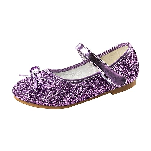 Bling Prinzessin Schuhe Mädchen Elegant Mädchen High Heel Kleid Schuhe Gymnastik Yoga Schuhe Ballerina-Schuhe Kinder Tanzschuhe für Mädchen Perle-Glitzerschuhe rutschfest Kleinkindschuhe von FGUUTYM