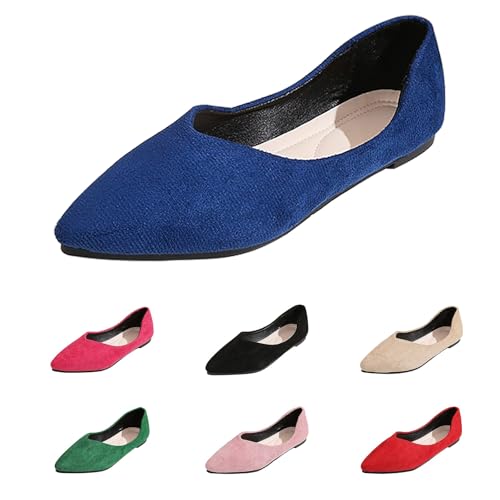 Damen Ballerinas Elegant Slip On Halbschuhe Flache Schuhe Freihändig Ballerina Runde Zehe Barfußschuhe Bequem Weiche Unterseite Leicht Mokassins Flache Loafers Freizeitschuhe Für Alltag von FGUUTYM