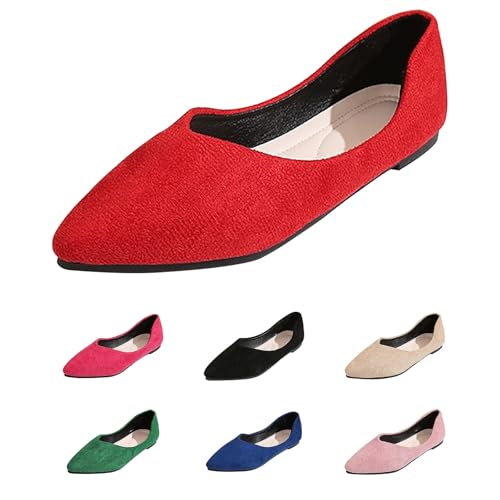 Damen Ballerinas Elegant Slip On Halbschuhe Flache Schuhe Freihändig Ballerina Runde Zehe Barfußschuhe Bequem Weiche Unterseite Leicht Mokassins Flache Loafers Freizeitschuhe Für Alltag von FGUUTYM
