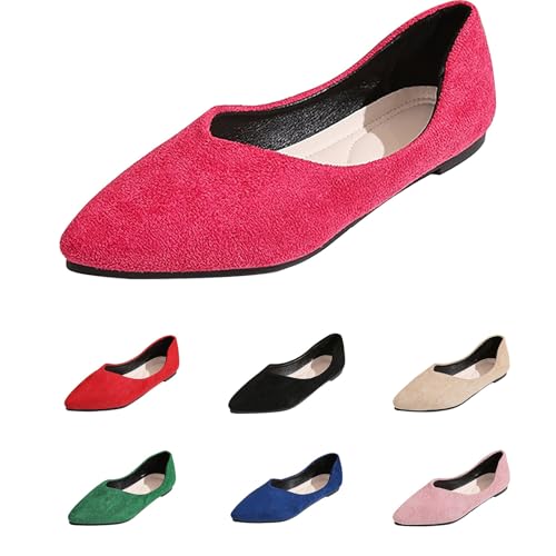 Damen Ballerinas Elegant Slip On Halbschuhe Flache Schuhe Freihändig Ballerina Runde Zehe Barfußschuhe Bequem Weiche Unterseite Leicht Mokassins Flache Loafers Freizeitschuhe Für Alltag von FGUUTYM
