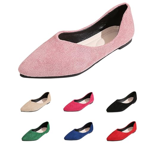 Damen Ballerinas Elegant Slip On Halbschuhe Flache Schuhe Freihändig Ballerina Runde Zehe Barfußschuhe Bequem Weiche Unterseite Leicht Mokassins Flache Loafers Freizeitschuhe Für Alltag von FGUUTYM