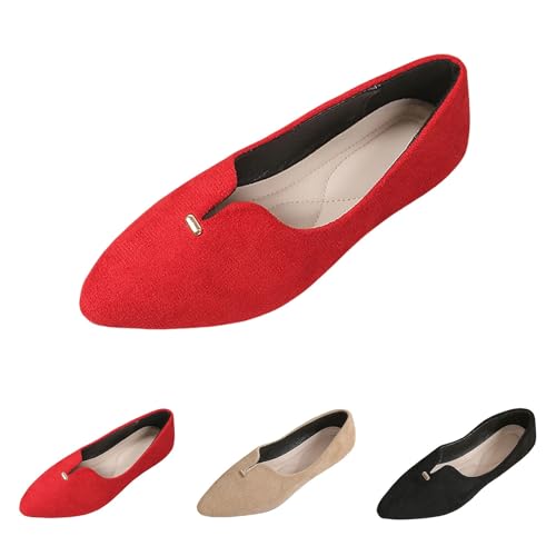 Damen Ballerinas Elegant Slip On Halbschuhe Flache Schuhe Freihändig Ballerina Runde Zehe Barfußschuhe Bequem Weiche Unterseite Leicht Mokassins Flache Loafers Freizeitschuhe Für Alltag von FGUUTYM