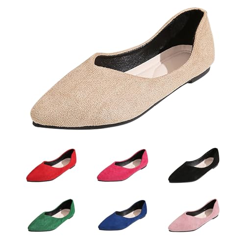 Damen Ballerinas Elegant Slip On Halbschuhe Flache Schuhe Freihändig Ballerina Runde Zehe Barfußschuhe Bequem Weiche Unterseite Leicht Mokassins Flache Loafers Freizeitschuhe Für Alltag von FGUUTYM