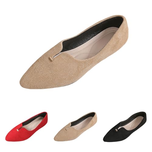 Damen Ballerinas Elegant Slip On Halbschuhe Flache Schuhe Freihändig Ballerina Runde Zehe Barfußschuhe Bequem Weiche Unterseite Leicht Mokassins Flache Loafers Freizeitschuhe Für Alltag von FGUUTYM
