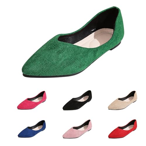 Damen Ballerinas Elegant Slip On Halbschuhe Flache Schuhe Freihändig Ballerina Runde Zehe Barfußschuhe Bequem Weiche Unterseite Leicht Mokassins Flache Loafers Freizeitschuhe Für Alltag von FGUUTYM