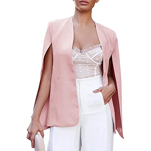 Damen Cape Blazer Split Sleeve Open Front Casual Jacke Mantel Arbeitskleidung Poncho Cape Elegant GeöFfnet Solide Jacke Jacken Anzug Slim Cocktail Blazers Damenmmode Fashion Umhang Blazer Mantel von FGUUTYM