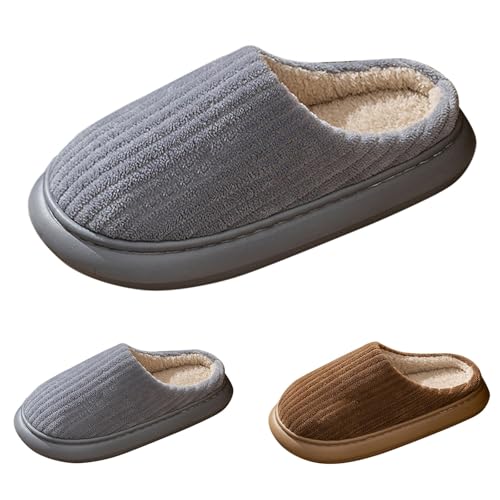 Damen Hausschuhe Warme Winter Pantoffeln Mit Fußbett Gemütlich Bequem Weich Fleecegefüttert Pantoletten Flacher Filzhausschuhe Gästehausschuhe Memory Foam Slippers Für Männer Und Frauen von FGUUTYM