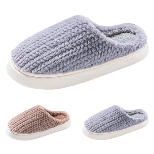 Damen Hausschuhe Warme Winter Pantoffeln Mit Fußbett Gemütlich Bequem Weich Fleecegefüttert Pantoletten Flacher Filzhausschuhe Gästehausschuhe Memory Foam Slippers Für Männer Und Frauen von FGUUTYM