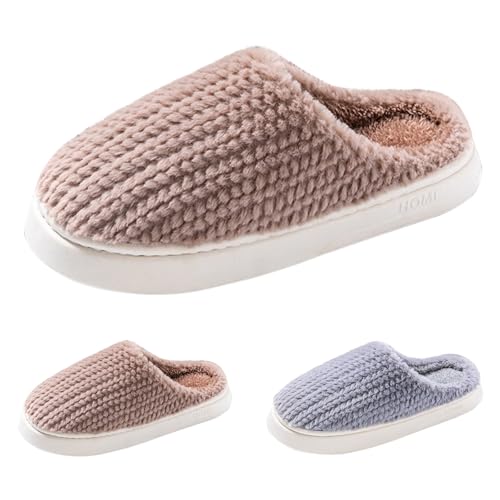 Damen Hausschuhe Warme Winter Pantoffeln Mit Fußbett Gemütlich Bequem Weich Fleecegefüttert Pantoletten Flacher Filzhausschuhe Gästehausschuhe Memory Foam Slippers Für Männer Und Frauen von FGUUTYM