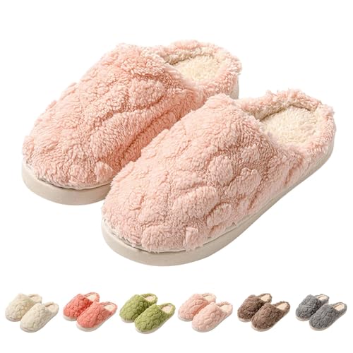 Damen Plüsch Pantoffeln Herren Flauschige Hausschuhe Winter Warme Filzpantoffeln Kuschelige Schlappen Rutschfeste Slippers Weiche Bequeme Hausschlappen Comfy Fluffy Memory Foam Pantoletten von FGUUTYM