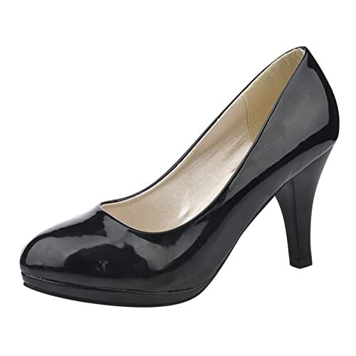 Damen Pumps Kleiner Schicke Klassische Lackschuhe Brautschuhe Elegant Und Bequem Blau High Heels Stilettos Festliche Absatzschuhe Abendschuhe Geeignet Für Tanz, Bankett Und Aufführung von FGUUTYM