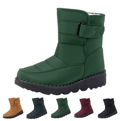 Damen Schneestiefel Winter Fleece Gefüttert Winterboots Plüsch Warme Flauschig Winterstiefel Breite Füße Flauschig Thermoschuhe Wasserdicht Weitschaft Winterschuhe Begleitung für Kalte Tage von FGUUTYM