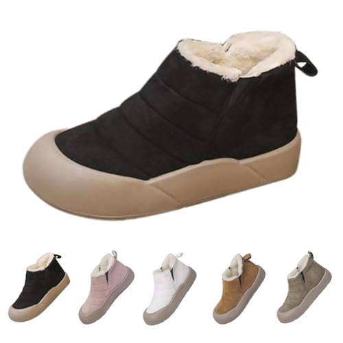 Damen Winterschuhe Plüsch Warm Gefütterte Winterstiefel Winter Flauschig Schneestiefel Plateau Kurzschaft Stiefel Boots Stiefeletten Wasserdicht Rutschfest Outdoor Trekking Winterboots von FGUUTYM
