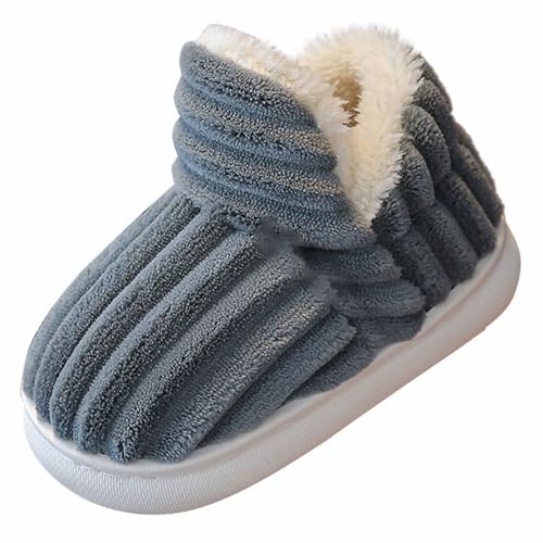 FGUUTYM 2025 New Slipper Booties Kids The Cozy & Stylish Slipper Non Slip Plush Warm Home Slippers Jungs (Grey, 23.5 Infant) von FGUUTYM