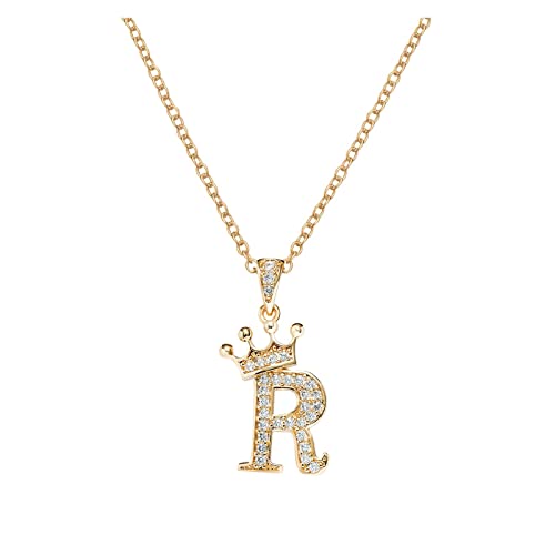 FGUUTYM 26 englische Buchstaben voller -Anhänger-Halskette für Frauen Strass-Halsketten für Frauen AZ 26 Alphabet-Anfangshalsketten für Teenager-Mädchen Schmuck Beste Freunde Ketten Für (R, One Size) von FGUUTYM