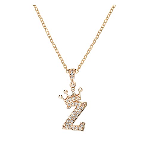 FGUUTYM 26 englische Buchstaben voller -Anhänger-Halskette für Frauen Strass-Halsketten für Frauen AZ 26 Alphabet-Anfangshalsketten für Teenager-Mädchen Schmuck Beste Freunde Ketten Für (Z, One Size) von FGUUTYM