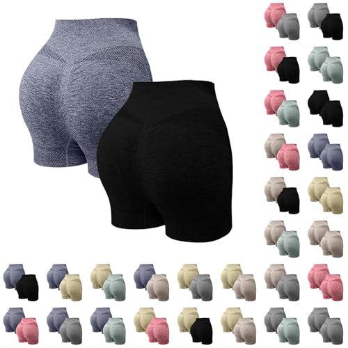 FGUUTYM 2er Pack Sporthose Damen Kurz Sport Leggings High Waist Kurze Sporthose Elastisch Shorts Push Up Sportleggins Sommer Kurze Hose Stretch Yoga Hosen Booty Scrunch Gym Leggins Yogahose FGUUTYM 2er Pack Sporthose Damen Kurz Sport Leggings High Waist Kurze Sporthose Elastisch Shorts Push Up Sportleggins Sommer Kurze Hose Stretch Yoga Hosen Booty Scrunch Gym Leggins Yogahose von FGUUTYM
