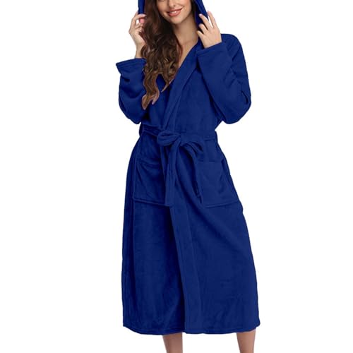 Bademantel Damen Flauschig Bademäntel Frottee Morgenmantel Damen Mit Kapuze Kimono Fleece Bädemantel Weicher Plüsch Saunamantel Kuschelige Süß Lange Hausmantel Women Robe M-3Xl von FGUUTYM