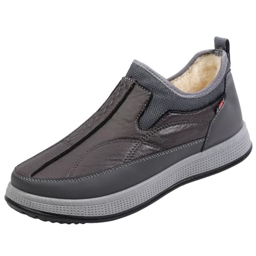 FGUUTYM BarfußSchuhe Herren Extra Weit Stiefeletten Plüsch Winter Boots Halbhoch Stiefel Dicke Boden Schneestiefel Freizeitschuhe Verschleißfest Arbeitsschuhe Gefüttert Warm Kurzstiefel Wanderschuhe von FGUUTYM