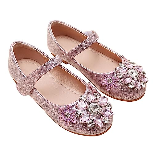 FGUUTYM Blumenmädchen Kleid Schuhe Kleinkind Hochzeit Low Heel Mary Jane Schuhe Glitzer Flacheschuhe rutschfeste Babyschuhe von FGUUTYM