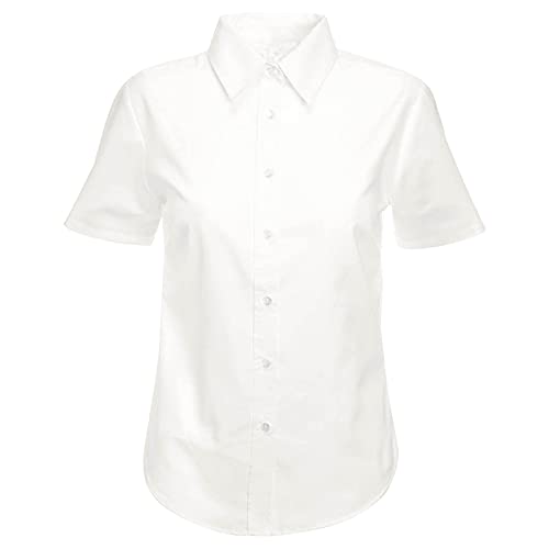 FGUUTYM Bluse Alter Blau weißes kurzes Oberteil 318 Jahre ärmeliges Mädchen Oberteil für Mädchen Schuluniform 152 (White, 11 Years) von FGUUTYM