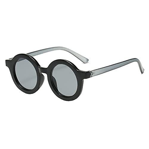 FGUUTYM Brille Blau Cute Round Frame Kinder-Sonnenbrille mit -Schutz Optische Brille Herren (Black, One Size) von FGUUTYM