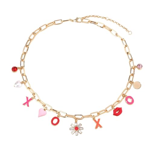 FGUUTYM Charm Necklace for Women Letter Charm Necklace Dainty Beach Paperclip Chain Necklaces Ketten Mit Bild (A, One Size) von FGUUTYM