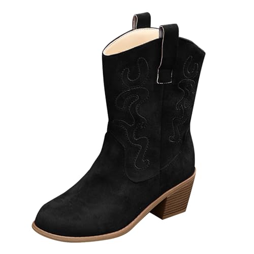 FGUUTYM Cowboy-Stiefel Westernstiefel Damen Modische Trachtenstiefel Niedriger Absatz Vintage Western Stiefeletten Langschaft Stiefel Reitstiefeletten Übergangsstiefel Wadenstiefel Für Herbst Winter FGUUTYM Cowboy-Stiefel Westernstiefel Damen Modische Trachtenstiefel Niedriger Absatz Vintage Western Stiefeletten Langschaft Stiefel Reitstiefeletten Übergangsstiefel Wadenstiefel Für Herbst Winter von FGUUTYM