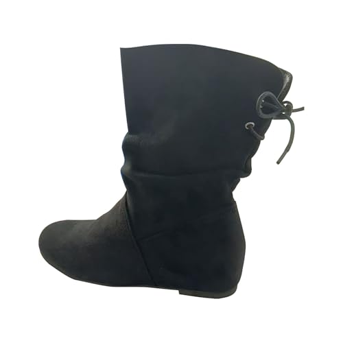 FGUUTYM Cowboystiefel Western Damen Elegante Plateau Halbhohe Westernstiefel Langschaft Stiefel Mittlerer Wade Übergangsstiefel Cowboyboots Mittelalter Halbstiefel Damenstiefel Winterstiefel von FGUUTYM