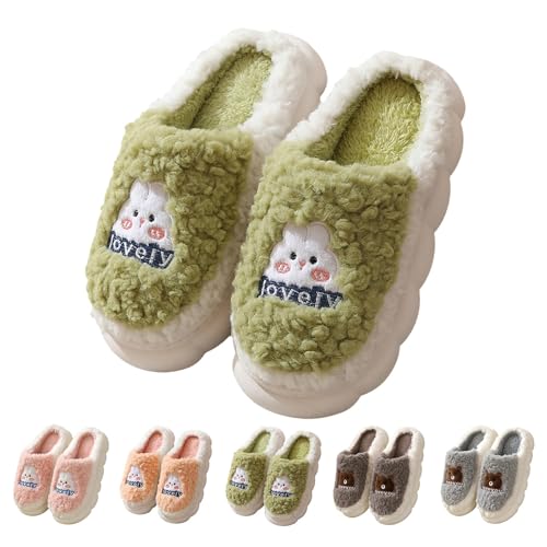 FGUUTYM Damen Hausschuhe Memory Foam Pantoffeln Flauschige Plüschhausschuhe Schlafzimmerschuhe Niedliche Weiche Bequeme Hauspantoffeln Winter Warme Plüsch Filzpantoffeln Kuschelige Schlappen Slippers von FGUUTYM