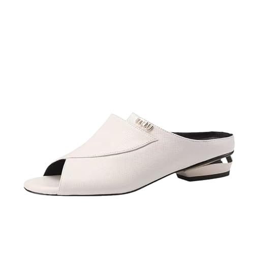 FGUUTYM Damen-Hausschuhe Mit Weich Fussbett Modisch Fischmaul Temperament Lässig Pantoletten Mittelhoher Absatz Leichte High Heels Slip On Sandaletten Elegante Sommerschuhe Für Draußen Und Drinnen von FGUUTYM